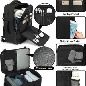 VANKEV für Easyjet Handgepäck 45x36x20 Laptop Rucksack Reiserucksack Handgepäck Tasche Rucksack 15.6 Zoll Laptop Backpack für Herren Damen Schwarz – Bild 3