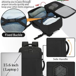 VANKEV für Easyjet Handgepäck 45x36x20 Laptop Rucksack Reiserucksack Handgepäck Tasche Rucksack 15.6 Zoll Laptop Backpack für Herren Damen Schwarz – Bild 5