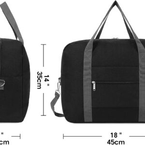 für Reisetasche Handgepäck Easyjet Handgepäck 45x36x20 Handgepäck Tasche für Flugzeug Faltbare Reisetasche Weekender Damen und Herren 30L (Schwarz) – Bild 5