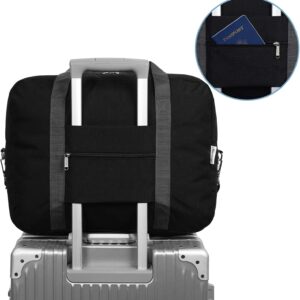 für Reisetasche Handgepäck Easyjet Handgepäck 45x36x20 Handgepäck Tasche für Flugzeug Faltbare Reisetasche Weekender Damen und Herren 30L (Schwarz) – Bild 6