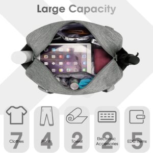 für Reisetasche Handgepäck Easyjet Handgepäck 45x36x20 Kleine Sporttasche Reisetasche Handgepäck Tasche für Flugzeug Weekender Damen und Herren 25L(Grau) – Bild 3