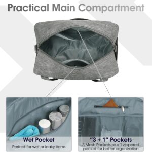 für Reisetasche Handgepäck Easyjet Handgepäck 45x36x20 Kleine Sporttasche Reisetasche Handgepäck Tasche für Flugzeug Weekender Damen und Herren 25L(Grau) – Bild 4
