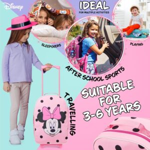 Disney Stitch Kinderkoffer Mädchen Jungen - Trolley Handgepäck Reisekoffer Kinder mit Rollen Kabine Tasche für Urlaub Offizielle Stitch Fanartikel - 47x30x17cm (Rosa Minnie) – Bild 5