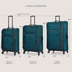 U.S. Traveler Aviron Bay Erweiterbares Softside-Gepäck mit Spinnrollen, Schwarz, 30-Inch, Aviron Bay Erweiterbares Softside-Gepäck mit Spinnrollen – Bild 5