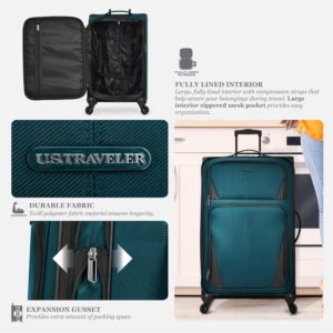 U.S. Traveler Aviron Bay Erweiterbares Softside-Gepäck mit Spinnrollen, Schwarz, 30-Inch, Aviron Bay Erweiterbares Softside-Gepäck mit Spinnrollen – Bild 4