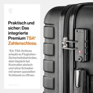 Travely Premium Handgepäck Koffer 55x40x20cm - passend für Ryanair, Lufthansa, Eurowings und co. I 36L Trolley Handgepäck mit sanften Rollen und praktischem TSA Schloss, Reisekoffer – Bild 6