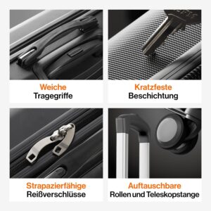 Travely Premium Handgepäck Koffer 55x40x20cm - passend für Ryanair, Lufthansa, Eurowings und co. I 36L Trolley Handgepäck mit sanften Rollen und praktischem TSA Schloss, Reisekoffer – Bild 7