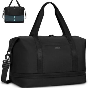 ECOHUB Erweiterbare Ryanair Handgepäck 40x20x25, Reisetasche Handgepäck Mit Abnehmbar Nass-Tasche, Handgepäck Tasche für Flugzeug, Weekender Damen Herren, Patent Anhängig(Schwarz) – Bild 1