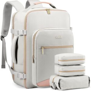 LOVEVOOK Handgepäck Rucksack Flugzeug, 40L Groß Reiserucksack Damen Kofferrucksack, Wasserdicht Reisetasche für 17 Zoll Laptop, Travel Backpack für Reise Geschäftsreise Business Wandern Weekend