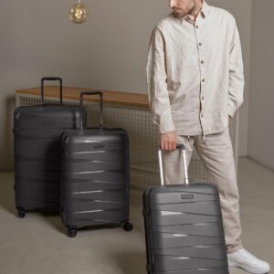 REDOLZ Hartschalen Koffer-Set 3-teilig | aus hochwertigem, leichtem Polypropylen Material | 4 Doppelrollen & TSA für Damen & Herren (Essentials 10) – Bild 3