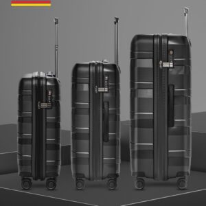 REDOLZ Hartschalen Koffer-Set 3-teilig | aus hochwertigem, leichtem Polypropylen Material | 4 Doppelrollen & TSA für Damen & Herren (Essentials 10) – Bild 4