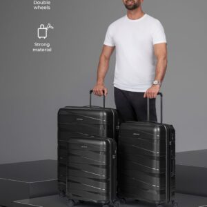 REDOLZ Hartschalen Koffer-Set 3-teilig | aus hochwertigem, leichtem Polypropylen Material | 4 Doppelrollen & TSA für Damen & Herren (Essentials 10) – Bild 5