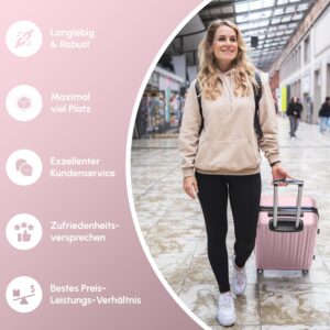 Easy Move ABS Hartschalenkoffer [ERGONOMISCH & SICHER] - Großer Trolley Koffer mit 360° Rädern, Zahlen Schloss - reisekoffer groß, hartschalenkoffer, Luggage (Pink, 54cm) – Bild 6
