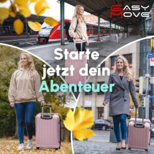 Easy Move ABS Hartschalenkoffer [ERGONOMISCH & SICHER] - Großer Trolley Koffer mit 360° Rädern, Zahlen Schloss - reisekoffer groß, hartschalenkoffer, Luggage (Pink, 54cm) – Bild 7