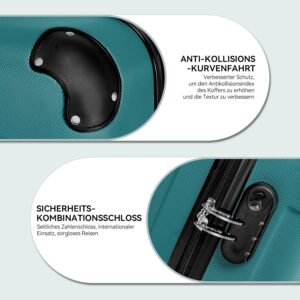 BEIBYE Hartschalen-Koffer Trolley Rollkoffer Reisekoffer Handgepäck 4 Rollen (M-L-XL-Set) (Dunkelgruen, XL) – Bild 3