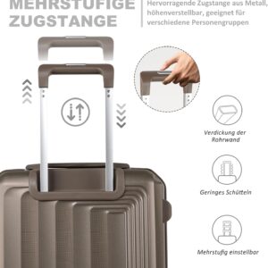 TAN.TOMI Koffer, Handgepäck Koffer, Hartschalenkoffer Reisekoffer mit 4 Rollen Leicht Trolley Rollkoffer PP Material Suitcase mit 3-Stelliges Passwortsperre – Bild 6