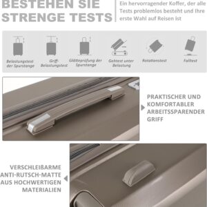 TAN.TOMI Koffer, Handgepäck Koffer, Hartschalenkoffer Reisekoffer mit 4 Rollen Leicht Trolley Rollkoffer PP Material Suitcase mit 3-Stelliges Passwortsperre – Bild 7