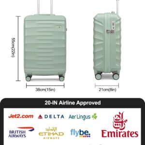 Sea choice Handgepäck Koffer Kabinenkoffer Hartschalen YKK Trolley Rollkoffer 36L Mittelgroß ABS Reisekoffer mit TSA-Schloss und 4 Rollen, 55cm – Bild 5