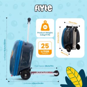 Flyte Scooter Koffer - 2-in-1, 45 cm Reisekoffer Kinder, 25 Liter Fassungsvermögen Kinderkoffer Handgepäck, Reisetasche Kinder mit Rollen, Hartschalenkoffer Kinderreisetasche – Bild 3