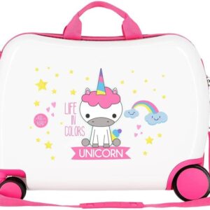 Roll Road Little Me Kinder-Koffer Mehrfarbig 50x38x20 cms Hartschalen ABS Kombinationsschloss 34L 2,1Kgs 4 Räder Handgepäck, Weiß – Bild 3