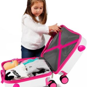Roll Road Little Me Kinder-Koffer Mehrfarbig 50x38x20 cms Hartschalen ABS Kombinationsschloss 34L 2,1Kgs 4 Räder Handgepäck, Weiß – Bild 8