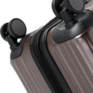 Münicase M816 TSA-Schloss, Dehnungsfuge, Teleskopgriff, Reisekoffer mit 4 Rollen, Hartschale, Kabinentrolley 55cm, Coffee – Bild 4