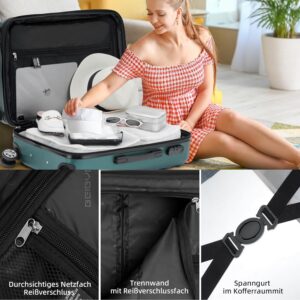 BEIBYE Zwillingsrollen 2066 Hartschale Trolley Koffer Reisekoffer Gepäck M-L-XL-Set (Dunkelgrün, XL) – Bild 3