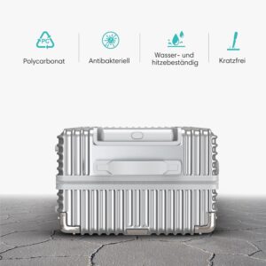 Voyagoux Koffer Handgepäck - 39L, Hartschalenkoffer klein, TSA-Schloss, ABS, 4X 360° Rollen, Robust und Leichtgewicht Suitcase, 23x35x57cm, Silber – Bild 7