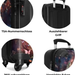 NoBoringSuitcases.com® Kinderkoffer Mädchen - Koffer Kinder - Pferd mit Blumen - Madchen - 55x40x20 - Fotokoffer - Personalisiert – Bild 7
