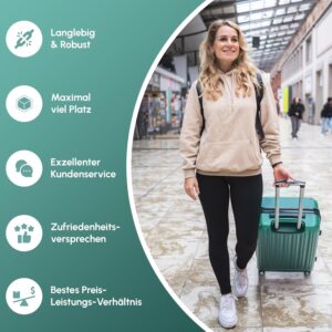 Easy Move ABS Hartschalenkoffer [ERGONOMISCH & SICHER] - Großer Trolley Koffer mit 360° Rädern, Zahlen Schloss - reisekoffer groß, hartschalenkoffer, Luggage – Bild 6