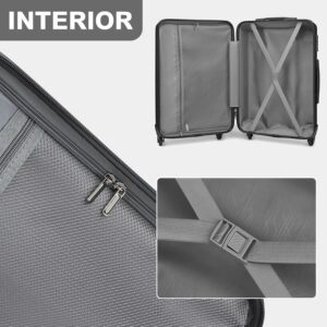 Kono Kabinengepäck Leichter ABS-Hartschalenkoffer mit TSA-Schloss und 4 Spinner-Rädern (19", Dunkelblau) – Bild 6