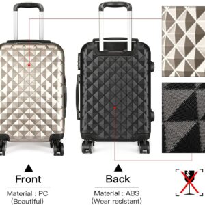 KONO Reisekoffer Handgepäck Koffer 4 Rollen Zwillingsrollen Hartschalenkoffer Handgepäck Trolley Klein 55cm & 31 Liter ABS+PC – Bild 7