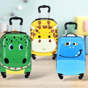 Quana Kinderkoffer, Kindergepäck, Kindertrolly, Hartschalenkoffer für Kinder, Reisekoffer mit Teleskopgriff, Kids Trolley (Blaui) – Bild 4