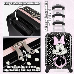 Disney Minnie Mouse Hartschalenkoffer 49 Zentimeter 30 Liter 4 Rollen - Geschenke für Kinder((S/49cm - 30L, Schwarz) – Bild 5
