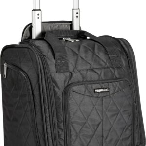 Amazon Basics Koffer zur Aufbewahrung unter dem Sitz, 35.5cm, Schwarz Gesteppt