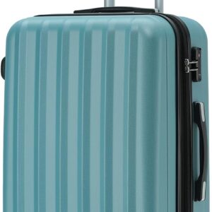 BEIBYE TSA-Schloß 2080 Hangepäck Zwillingsrollen neu Reisekoffer Koffer Trolley Hartschale Set-XL-L-M(Boardcase) (Ice Blue, L)
