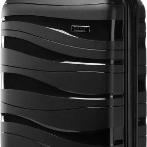 KONO Koffer Groß Leicht Hartschalenkoffer Trolley Reisekoffer mit 4 Rollen und TSA Schloss, 75x52x30cm, 105Liter, Zwillingsrollen Polypropylen Rollkoffer (Schwarz, XL)