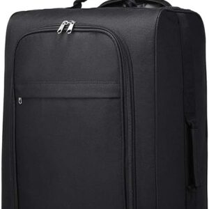 Kono leicht kabinentrolley Handgepäck Koffer Softcase Kleiner Koffer für Flugzeug Handgepäck für Lufthansa Eurowings Ryanair Rollkoffer Trolley Stoffkoffer 53 x 36 x 18 cm(Schwarz)