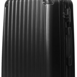 Nilpferd Handgepäck Koffer Reisekoffer mit Rollen Trolley Handgepäck Trolley Rollkoffer Sicherheit Zahlenschloß Airline-kompatibel Handgepäck 4 Rollen (Schwarz, M:37 * 23 * 57cm)