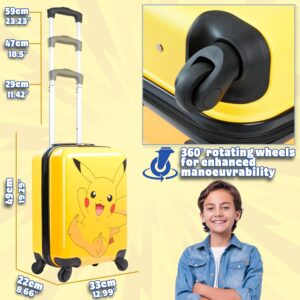 Pokemon Koffer Kinder Jungen mit 4 Rollen Koffer Kinder Mädchen Trolley für den Urlaub Pikachu Reisekoffer Teenager – Bild 4