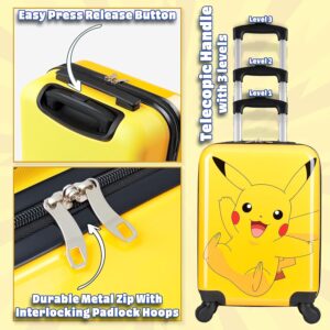 Pokemon Koffer Kinder Jungen mit 4 Rollen Koffer Kinder Mädchen Trolley für den Urlaub Pikachu Reisekoffer Teenager – Bild 5