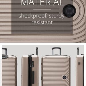 HAUPTSTADTKOFFER Mitte - Großer Hartschalenkoffer, TSA, 4 Rollen, Check-In Gepäck mit 8 cm Volumenerweiterung, 77cm, 130 Liter, Champagner – Bild 4
