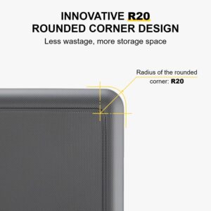 LEVEL8 Koffer Trolley Handgepäck mit TSA,8 Spinner Rollen,100% PC Rollkoffer Reisekoffer Hartschalen, Micro-Diamond Textured Design Reise Business (54.5cm, 40L,Dunkel Grau) – Bild 5