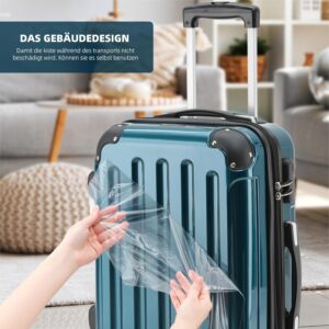 BEIBYE- 3er Kofferset Hartschalen-Koffer Reisekoffer Trolley Rollkoffer Set Reisekofferset (Pale Green) – Bild 4