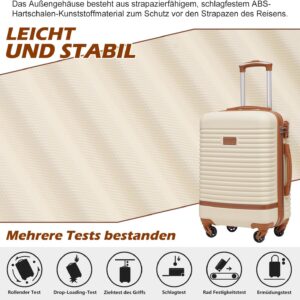 COOLIFE Koffer Trolley Koffer Reisekoffer von ABS Hartschalen Trolley 4 Rollen TSA-Schloss Der Koffer Enthält 1 Reisetasche und 1 Kulturbeutel – Bild 4