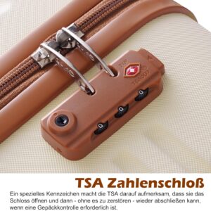 COOLIFE Koffer Trolley Koffer Reisekoffer von ABS Hartschalen Trolley 4 Rollen TSA-Schloss Der Koffer Enthält 1 Reisetasche und 1 Kulturbeutel – Bild 5
