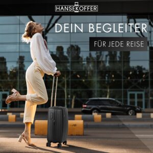 HANSEKOFFER Handgepäck Koffer Hartschale · Reisekoffer mit Rollen · Trolley · Hartschalenkoffer mit Teleskopgriff · Leicht · Rollkoffer mit Zahlenschloss · Schwarz – Bild 8