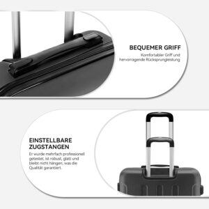 BEIBYE Zwillingsrollen Hardcase Reisekoffer Koffer Trolleys Hartschale in XL-L-M in 14 Farben (Schwarz, Handgepäck (55cm)) – Bild 4