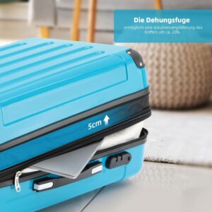 BEIBYE Zwillingsrollen 2048 Hartschale Trolley Koffer Reisekoffer Taschen Gepäck in M-L-XL-Set (Türkis, M) – Bild 3