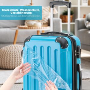 BEIBYE Zwillingsrollen 2048 Hartschale Trolley Koffer Reisekoffer Taschen Gepäck in M-L-XL-Set (Türkis, M) – Bild 4